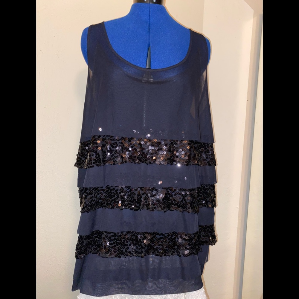 Lane Bryant black shimmery flowing top